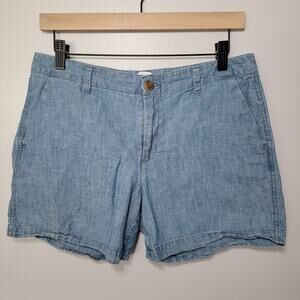 Gap Blue Chambray Gauzy Shorts Womens Sz 6 Cabincore Coastal Beachy Boho Preppy